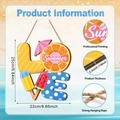 Wooden LOVE summer sign with lemon and popsicle motifs, 25x22cm with hemp rope - Summer Love Lemon Popsicle Style (Y24Y50937_Q) / Thickened Version