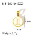 Spécifications de taille et de poids pour le pendentif Gémeaux avec nacre et or 18 carats - Gémeaux (NB-DK01-SZZ)