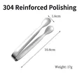 Polished 304 stainless steel 10.8cm sugar tong with SUS 304 engraved marking - 304 Polished Stainless Steel 10.8cm Silver