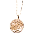 Collana albero della vita placcata oro con cristalli colorati su ciondolo circolare - Albero della Vita Colorato