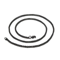 Collar de cadena de trigo de acero inoxidable negro con cierre de mosquetón resistente - Negro 50cm (KN81421-Z)