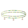Détail de la chaîne de taille en perles colorées avec pendentifs étoiles dorées - #6 Style Étoile Colorée