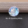 Titanium steel cartilage stud with round shimmering white aurora AB cubic zirconia - Sparkling White 6.2MM(A013-48#)