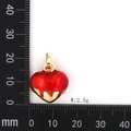 Ciondolo a cuore in smalto rosso con design a goccia d'oro, accessorio leggero da 2,5g - Design Fusione 03