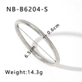 Minimalist silver stainless steel bangle with woven texture design, 0.6cm width - Silver Precision Braided Texture Style (NB-B6204-S)