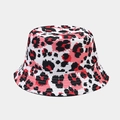 Dettaglio del cappello a secchiello leopardato con cuciture rinforzate sulla tesa rosa - Taglia unica / Leopardo Rosa Rosso Nero Bianco (Colore 9)