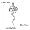 Spilla a serpente argento con dimensioni di 6,3 cm e dettagli sul peso di 6,2 g - Argento (4663-SL)