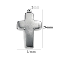 Silver vintage cross pendant 26mm high by 15mm wide made of polished stainless steel - Style 42
