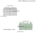 Detailed dimensions of grass shape silicone mold and resin casting with weight specs - Grass Insert Mold