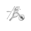 Silver G23 titanium labret stud with crystal leaf and heart design, 0.4cm by 0.87cm size - Single Leaf Design - Silver Tone (T2543-9# Silver)