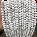 Strands of matte natural white howlite beads with grey marble texture for DIY jewelry - 12mm/Approx 31pcs / Natural Matte White Turquoise