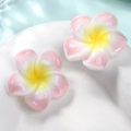 Pink and yellow resin plumeria flower accessories for DIY hair clips and decorations - Large Sakura Pink