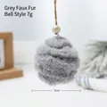 Graue Filzkugel-Weihnachtsdeko mit cremefarbener Perle und Juteseil, 5 cm Durchmesser - Durchmesser 5cm/7g / Grau
