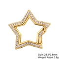 Star shaped gold clasp with micro-paved zircons for DIY jewelry, size 24.5x3.8mm - Style 31: Copper Micro-set Zircon Connecting Clasp