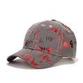 Deep grey reflective baseball cap with red shiny metallic graffiti print details - 56-60cm Adjustable / Grey Red Print