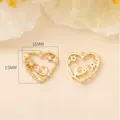 Goldener Herzanhänger mit Stern-Mond-Zirkonia, 15x16mm Größe für DIY-Schmuckzubehör - 1 Stück / Gold