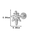 Silver leaf-shaped G23 titanium labret stud with internal threading measurements - Leaf Shape (T2525-7#) / Silver