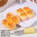 Cute resin miniature bread charm with bear and chick expressions for DIY crafts - Cartoon Bun