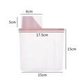 Contenitore alimentare trasparente con coperchio rosa e misurino, altezza 15cm dettagliata - Piccolo / Rosa Nordico