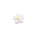 Handmade white and yellow crochet flower puff for DIY hair accessories and decor - Single Flower Clip / White Hair Clip