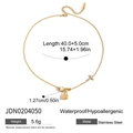 Collana in acciaio inossidabile dorato con ciondoli a lucchetto e croce, impermeabile - Stile Croce e Lucchetto (JDN0204050)