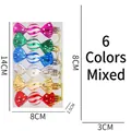 6-color mixed set of mini candy-shaped Christmas tree ornaments with white polka dots - Set of 6 / Mixed Colors