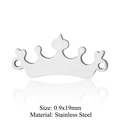 Crown shaped stainless steel DIY charm pendant connector for jewelry making 0.9x19mm - Crown (T915-1) / 5 Pieces / Silver