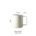 Minimalist white 300ml double-walled stainless steel mug with square handle design - 300ml / Small White