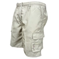 Detail der Herren Cargo Shorts mit Gummizug und Reißverschlusstasche für Sport - S / Gebrochenes Weiß