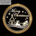 3D Merry Christmas acrylic LED hanging light with warm yellow reindeer sled design - 24CM Merry Christmas Style B
