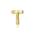 Macro detail of high-polished 18K gold plated letter T pendant with reflective finish - Letter T (Pendant)