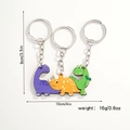Three cute wooden cartoon dinosaur keychains with dimensions of 9cm height and 10cm width - Dinosaur Three Piece Set