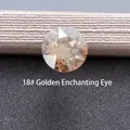Single 18# golden eye champagne round cut zircon stone for DIY jewelry making - 6.2MM / Golden Shadow (18#)