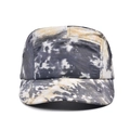 Détail de casquette camper 5-panel avec motif tie-dye marbré gris et beige chiné - Réglable / Tie-dye Bleu Océan