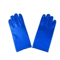 Gotische Harajuku Satinhandschuhe in Blau mit gewellter Naht am Handgelenk für Cosplay - Einheitsgröße / Königsblau (22cm)
