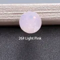 DIY round opal pink zircon stud accessory with faceted cut in soft pastel shade - 6.2MM / Pink Opal (26#)