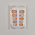 French almond press-on nails with orange gradient and 3D white floral embossed patterns - Orange White Gradient 3D Flower Style (WY-059) / 24Pcs Set
