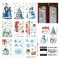 Christmas window stickers set with Santa snowman and tree 9-sheet double-sided static clings - Glitter Blue Santa B
