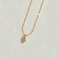 French vintage 14K gold plated necklace with Hamsa Hand pendant and purple zircons - Purple Zirconia Hand (XL2996-6)