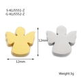 Pendentifs anges en acier inoxydable poli, finitions or et argent, 12mm - Petit Ange / Acier