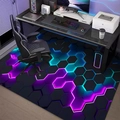 Gaming-Stuhlmatte mit lila Hex-Muster für Heimbüro und Schlafzimmer-Schreibtisch - Irisierendes Dreieck (rechteck) / 90*120cm