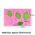 Pink leaf-shaped silicone mold for fondant and soap making with various petal textures - Style 6 (Leaves)
