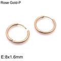 Orecchini a cerchio rotondi in acciaio inossidabile oro rosa 18K da 8x1,6 mm - 8mm / Oro rosa
