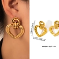 Gold Heart Pendant Earrings ZJGE0730