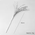 55cm glitter silver branch decoration with sparkling sequins for Christmas tree decor - 55cm Silver Style (Weight Approx. 21g)