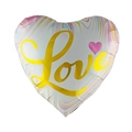 18 inch marble heart foil balloon with gold Love typography for Valentine party - 18 Inch Love Heart F3423