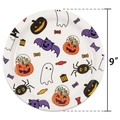 Detalle de platos de papel de Halloween de 9 pulgadas con fantasmas y calabazas - Platos lindos de Halloween de 9 pulgadas * 16