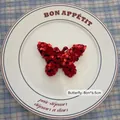 Sparkling red sequin butterfly ornament for Christmas decoration, 8cm by 6.5cm size - Butterfly-03 (1pc)
