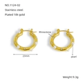 Dettaglio degli orecchini a cerchio da 23mm placcati oro 18k con strass e perle - Zircone Perlato (1124-02)