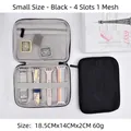 Small black Apple Watch strap organizer bag with 4 elastic slots and mesh pocket - Small Black (18.5x14x2cm)